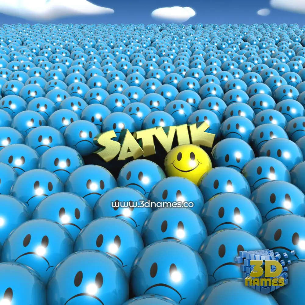 satvik in Special Smileys style - 3D name wallpaper