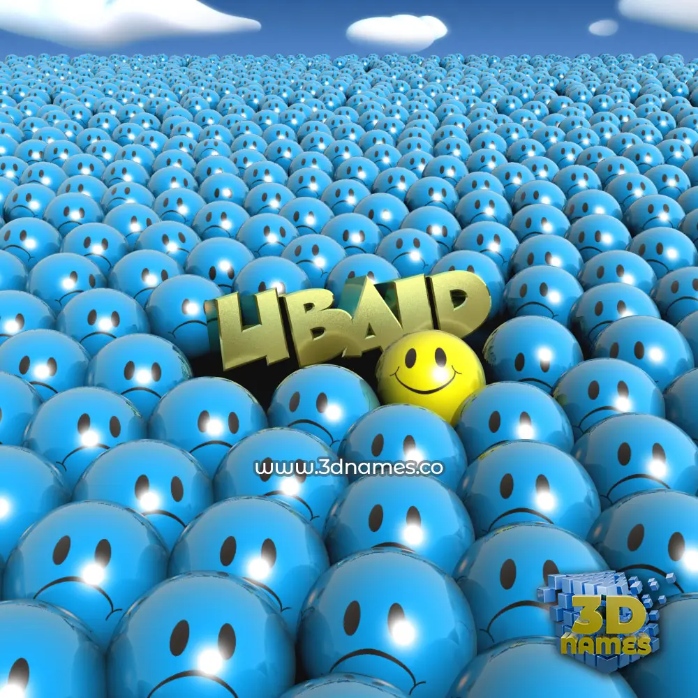 ubaid in Special Smileys style - 3D name wallpaper