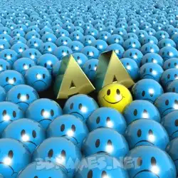 a a in Special Smileys style - 3D name wallpaper