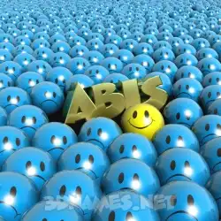 abis in Special Smileys style - 3D name wallpaper