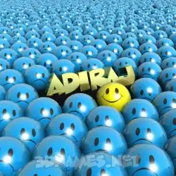 adiraj in Special Smileys style - 3D name wallpaper