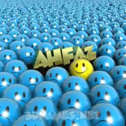ahfaz in Special Smileys style - 3D name wallpaper