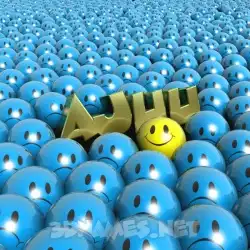 ajuu in Special Smileys style - 3D name wallpaper
