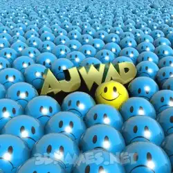 ajwad in Special Smileys style - 3D name wallpaper
