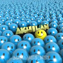 akhilan in Special Smileys style - 3D name wallpaper