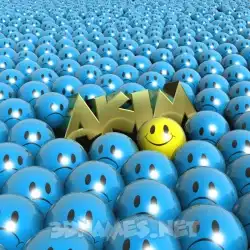 akim in Special Smileys style - 3D name wallpaper