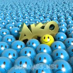 ako in Special Smileys style - 3D name wallpaper