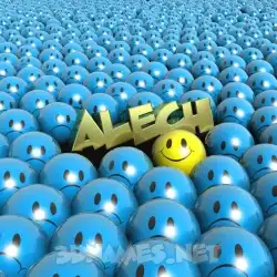 alech in Special Smileys style - 3D name wallpaper