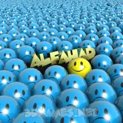 alfahad in Special Smileys style - 3D name wallpaper