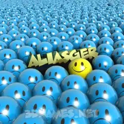 aliasger in Special Smileys style - 3D name wallpaper