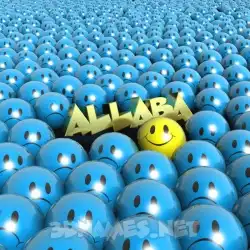 allaba in Special Smileys style - 3D name wallpaper