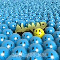 almad in Special Smileys style - 3D name wallpaper
