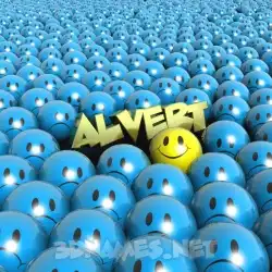 alvert in Special Smileys style - 3D name wallpaper