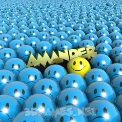 amander in Special Smileys style - 3D name wallpaper