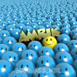 amrik in Special Smileys style - 3D name wallpaper