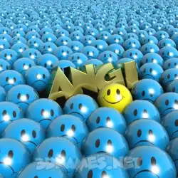angi in Special Smileys style - 3D name wallpaper