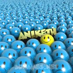 aniketh in Special Smileys style - 3D name wallpaper
