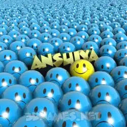 ansuiya in Special Smileys style - 3D name wallpaper