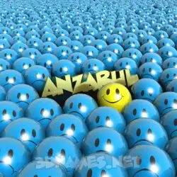 anzarul in Special Smileys style - 3D name wallpaper