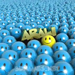 arali in Special Smileys style - 3D name wallpaper