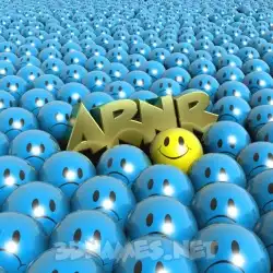 arnr in Special Smileys style - 3D name wallpaper