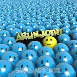 arunjothi in Special Smileys style - 3D name wallpaper