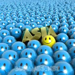 asia in Special Smileys style - 3D name wallpaper