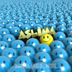 aslima in Special Smileys style - 3D name wallpaper
