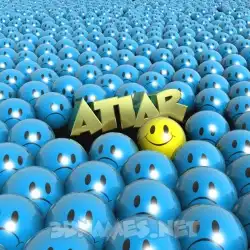 atiar in Special Smileys style - 3D name wallpaper