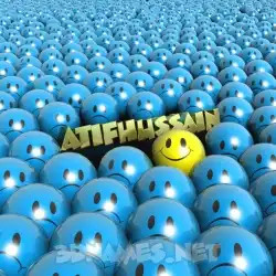 atifhussain in Special Smileys style - 3D name wallpaper
