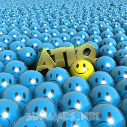 atiq in Special Smileys style - 3D name wallpaper