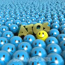 atos in Special Smileys style - 3D name wallpaper