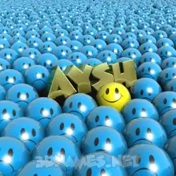 aysh in Special Smileys style - 3D name wallpaper