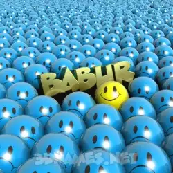 babur in Special Smileys style - 3D name wallpaper