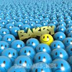 bakry in Special Smileys style - 3D name wallpaper