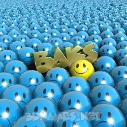 baks in Special Smileys style - 3D name wallpaper