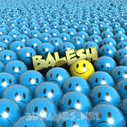 balesh in Special Smileys style - 3D name wallpaper