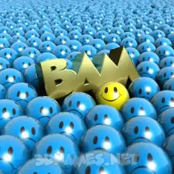 bam in Special Smileys style - 3D name wallpaper