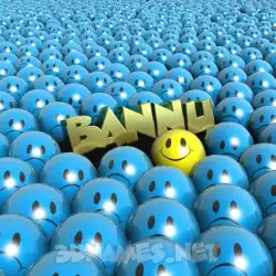 bannu in Special Smileys style - 3D name wallpaper