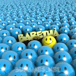 baretha in Special Smileys style - 3D name wallpaper