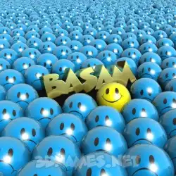 basam in Special Smileys style - 3D name wallpaper