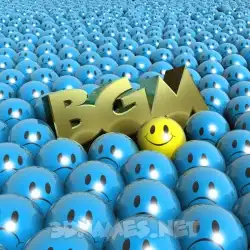 bgm in Special Smileys style - 3D name wallpaper