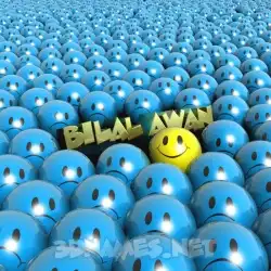 bilal awan in Special Smileys style - 3D name wallpaper