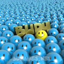 budh in Special Smileys style - 3D name wallpaper