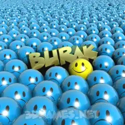burak in Special Smileys style - 3D name wallpaper