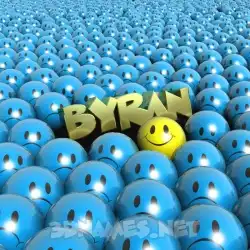 byran in Special Smileys style - 3D name wallpaper