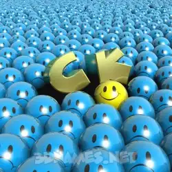 c k in Special Smileys style - 3D name wallpaper
