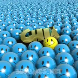 chia in Special Smileys style - 3D name wallpaper
