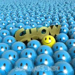 chow in Special Smileys style - 3D name wallpaper