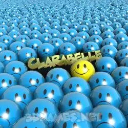 clarabelle in Special Smileys style - 3D name wallpaper